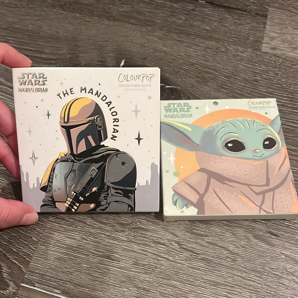2 palettes from the Star Wars: the Mandalorian Colourpop collection